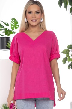Блузка розовая с асимметричным низом Lady Taiga